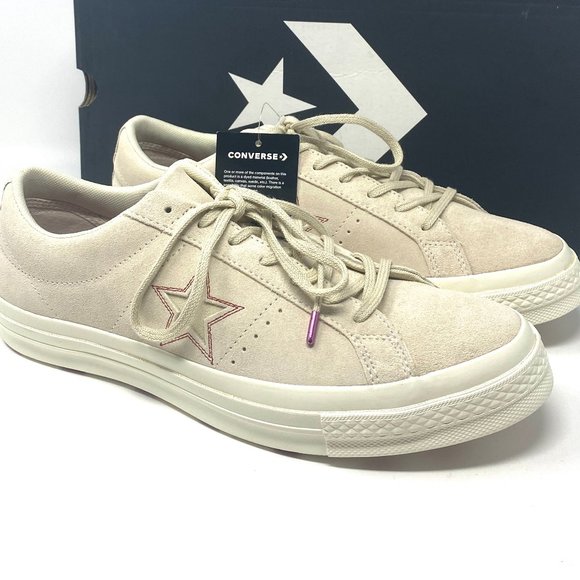 Converse 🔥SALE!🔥 163189C One Star OX Egret Suede Sneakers Sole Heart Print Men